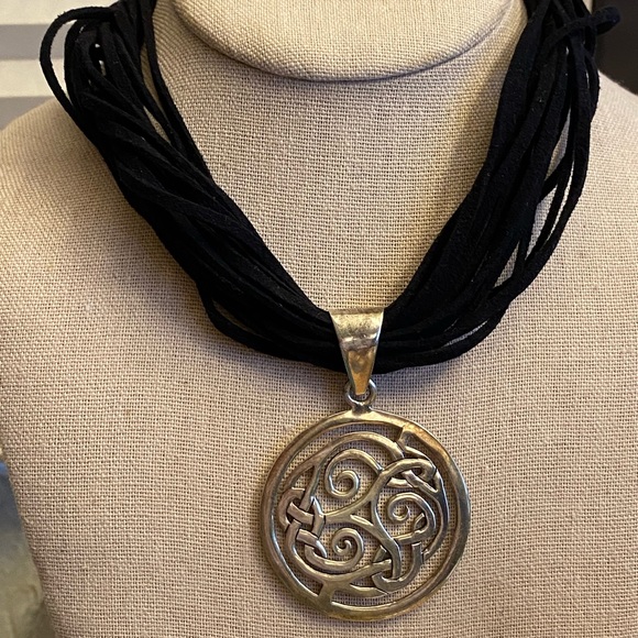 Silpada Jewelry - Silpada 925 sterling silver pendant on black velvet cords